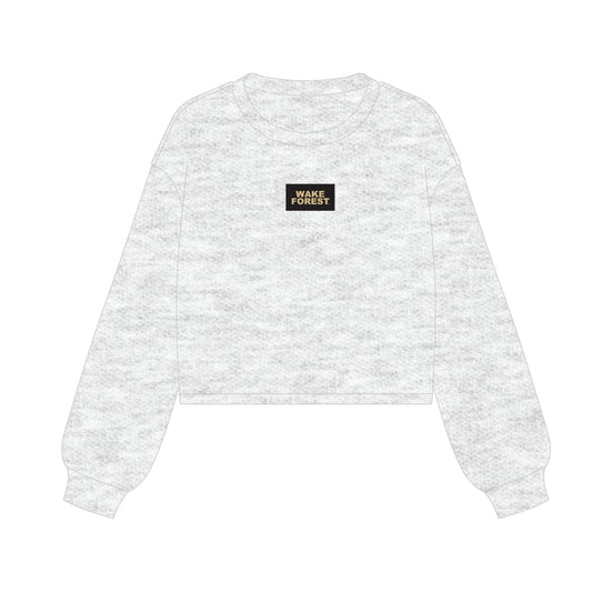 The Becca Boxy Crewneck Wake Forest Woven Label | Ash