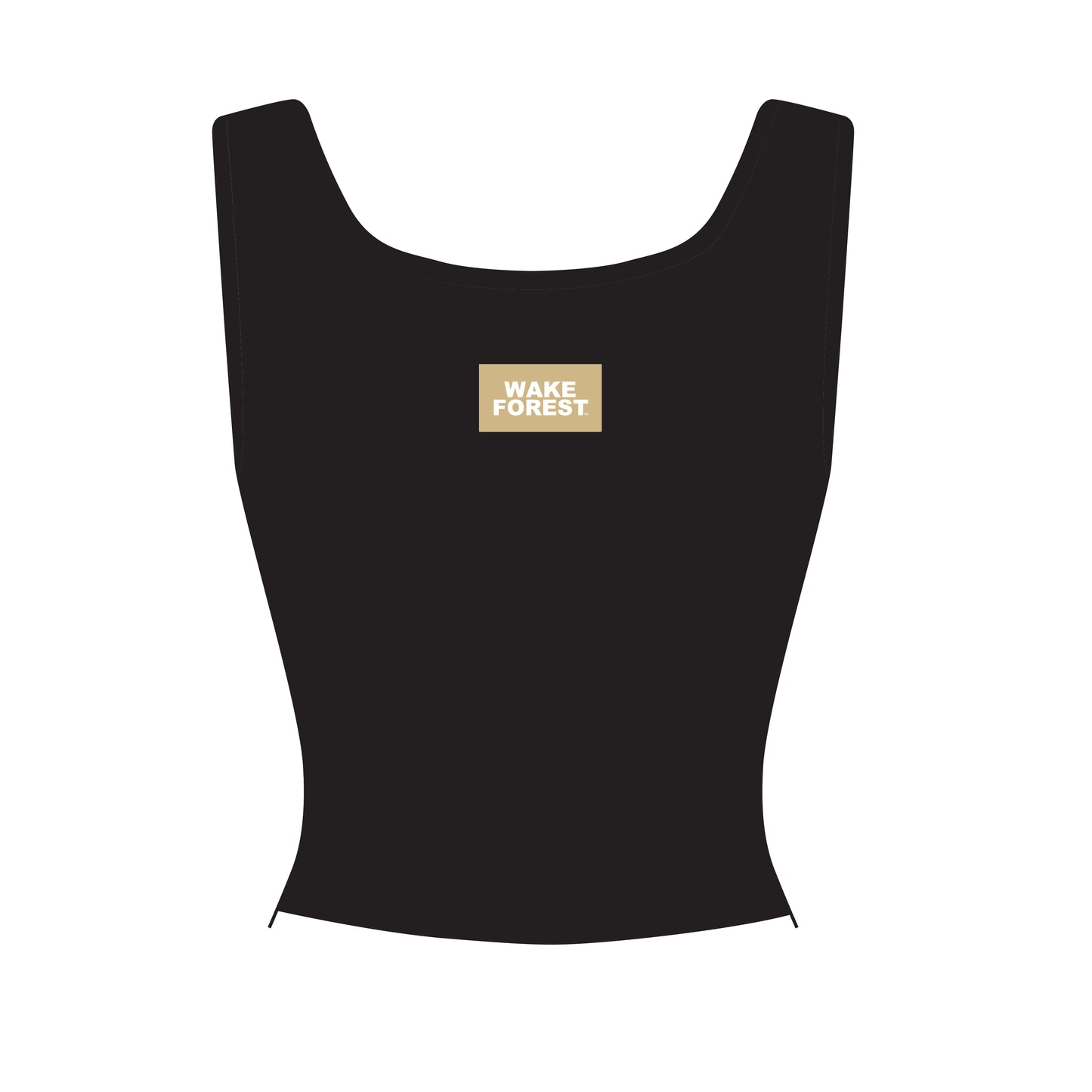 The Alli Ribbed Tank Wake Forest Woven Label | Black