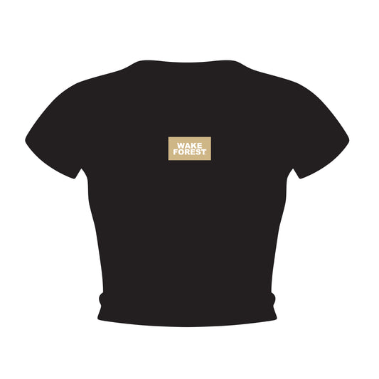 The Raegan Ribbed Baby Tee Wake Forest Woven Label | Black