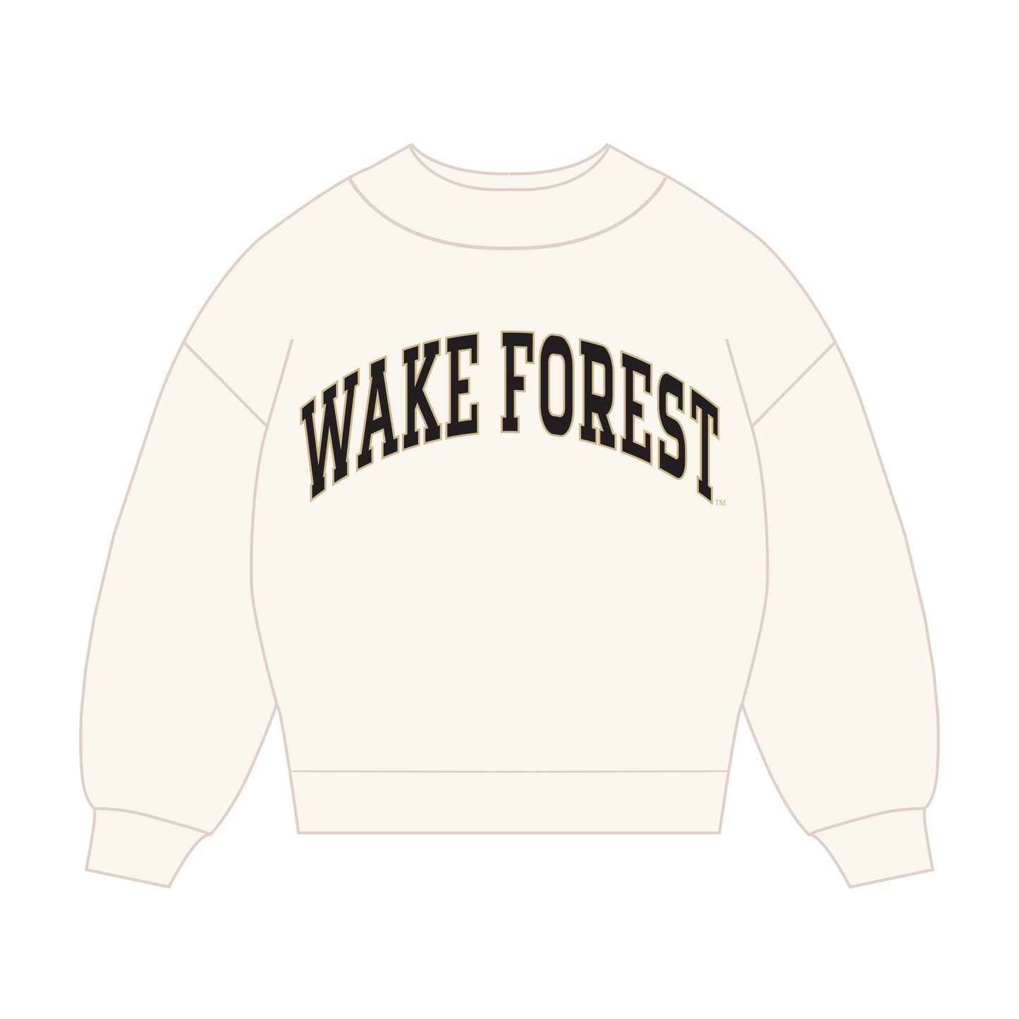 The Madi Classic Mockneck Wake Forest Applique | Bone