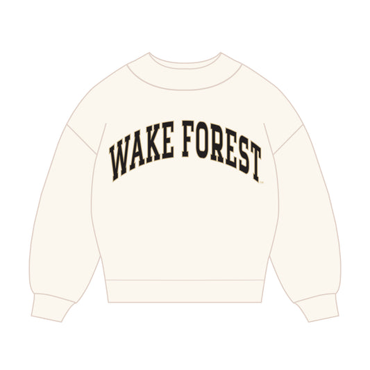 The Madi Classic Mockneck Wake Forest Applique | Bone