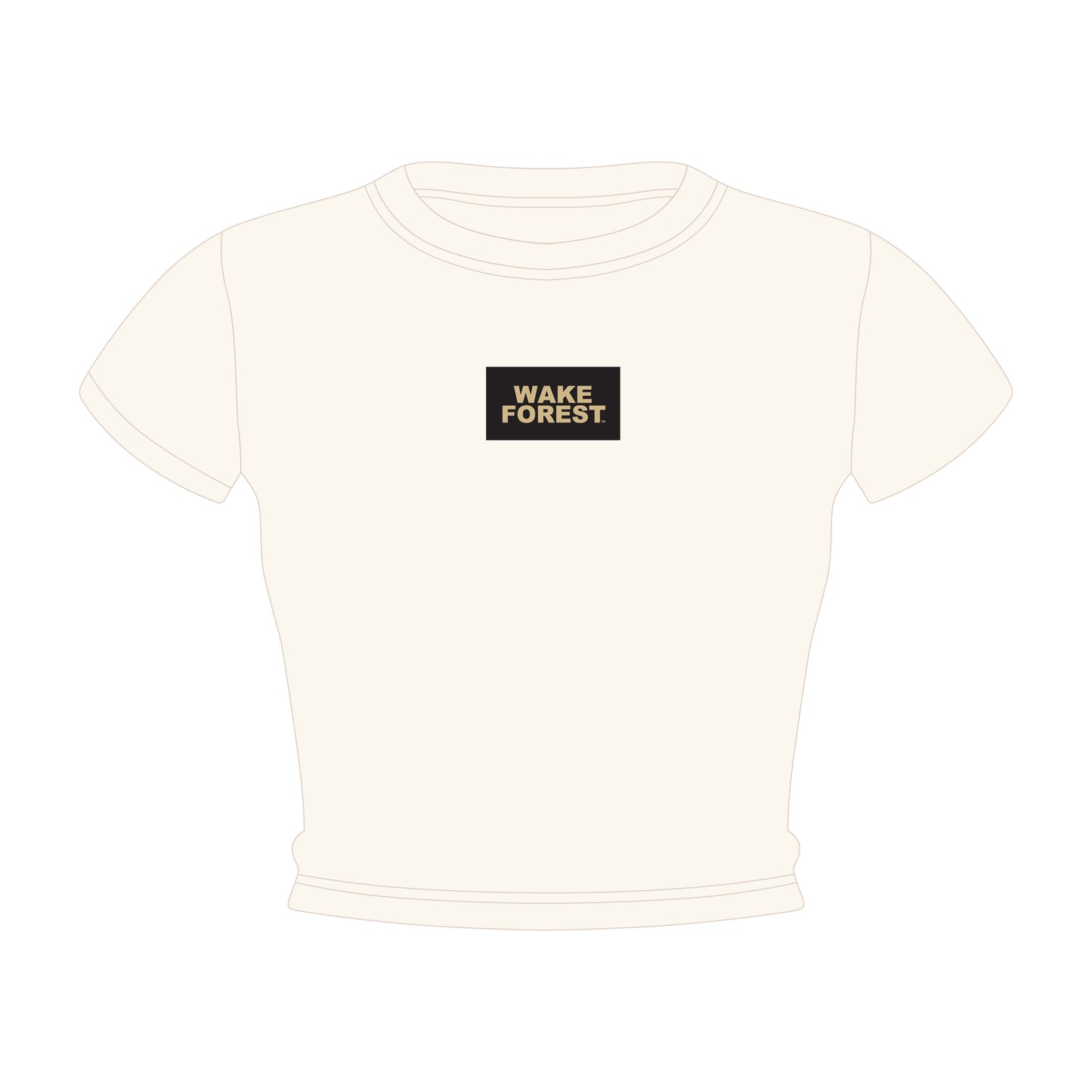 The Raegan Ribbed Baby Tee Wake Forest Woven Label | Bone