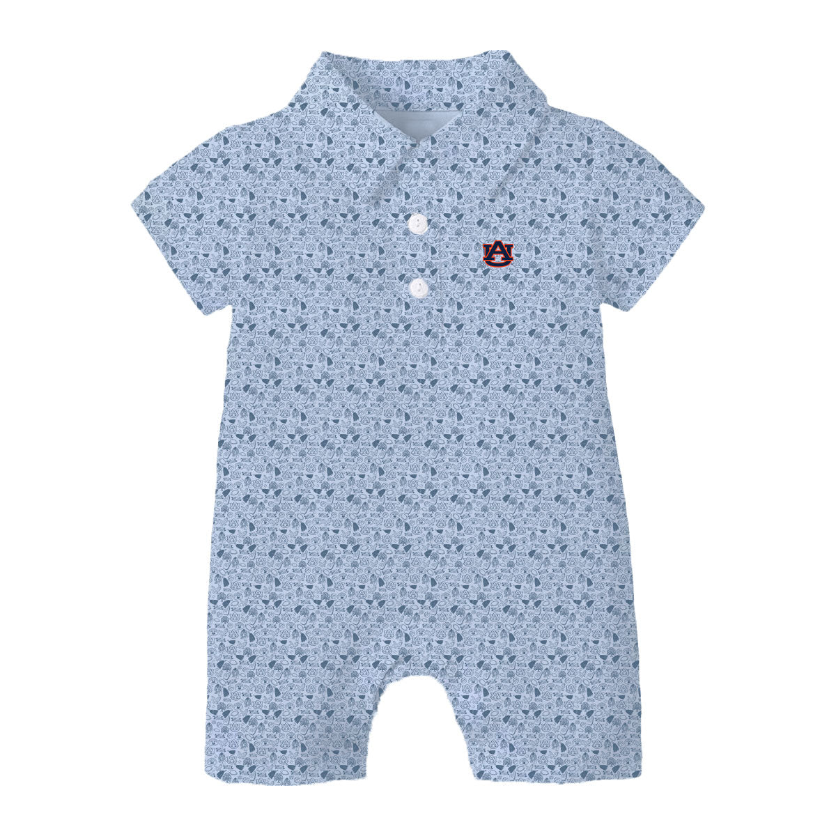 The James Romper Auburn | Baby Light Blue