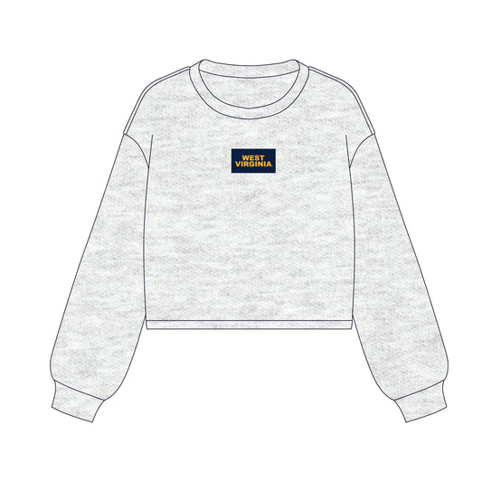 The Becca Boxy Crewneck West Virginia Woven Label | Ash