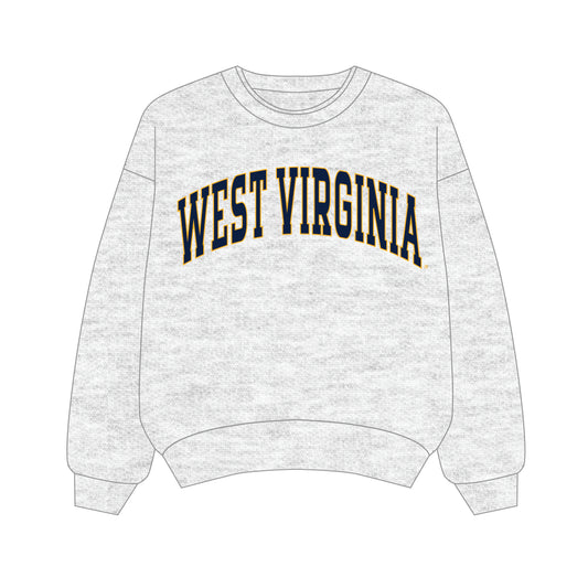 The Olivia Oversized Crewneck West Virginia | Ash