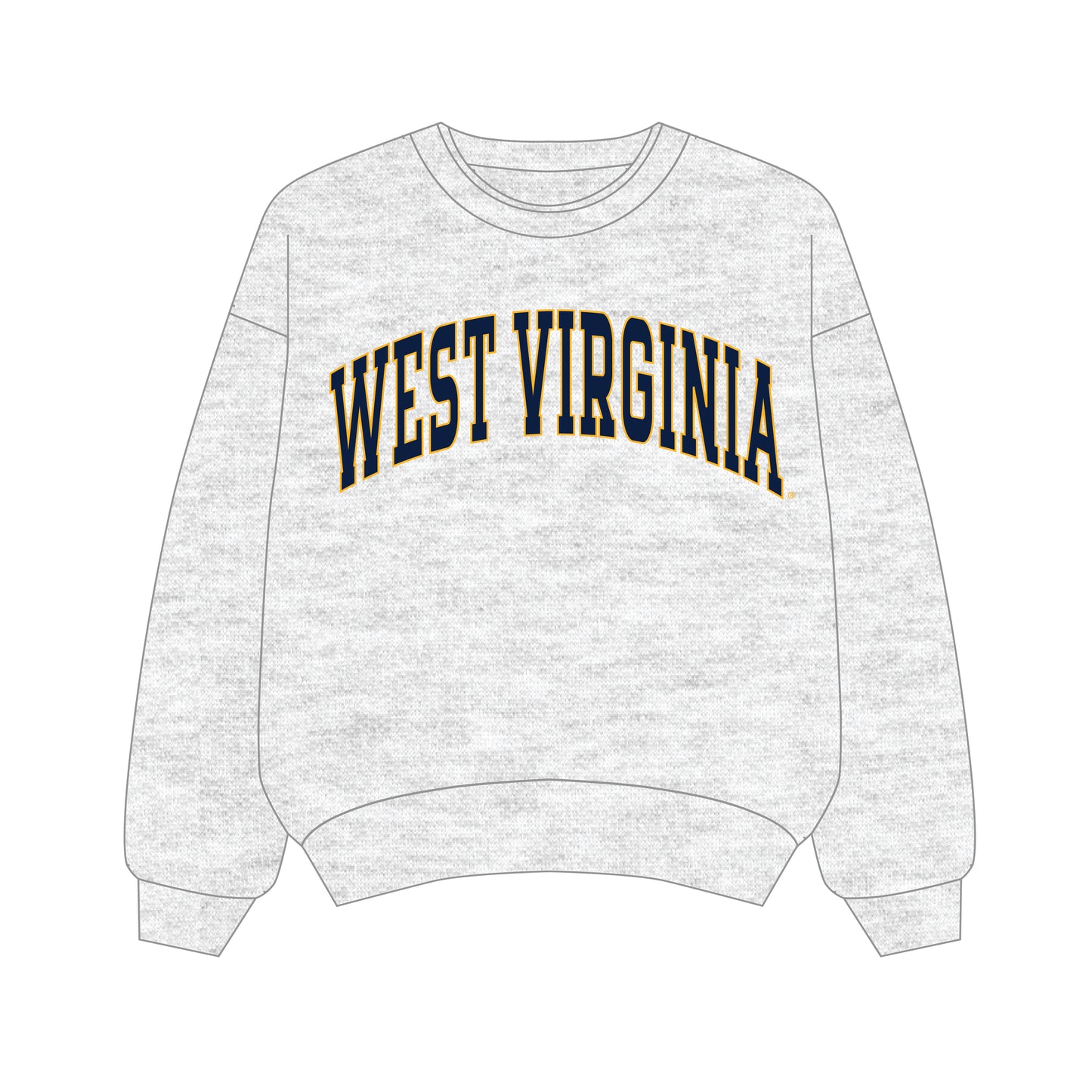 The Olivia Oversized Crewneck West Virginia | Youth Ash