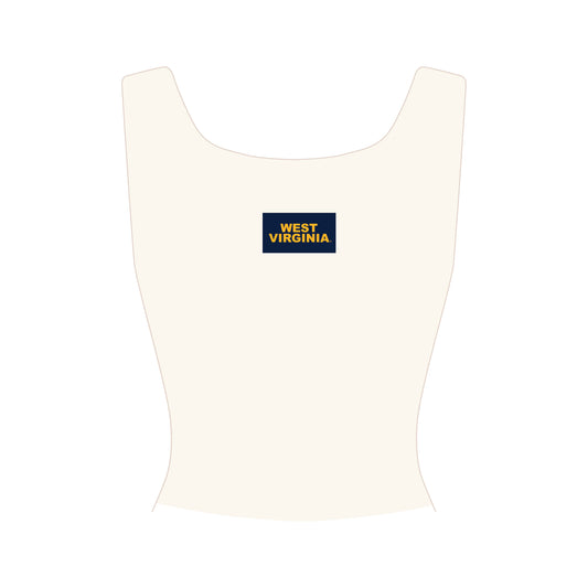 The Alli Ribbed Tank West Virginia Woven Label | Bone