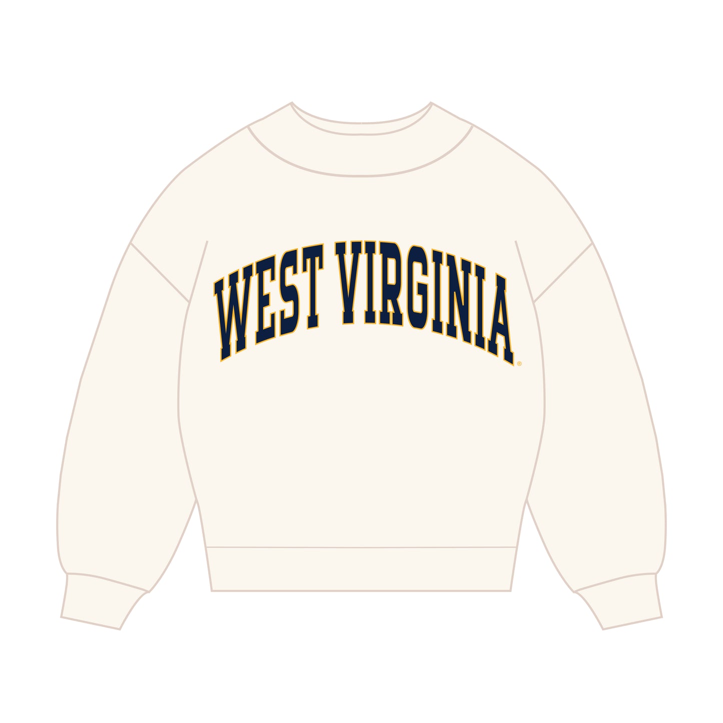The Madi Classic Mockneck West Virginia Applique | Bone