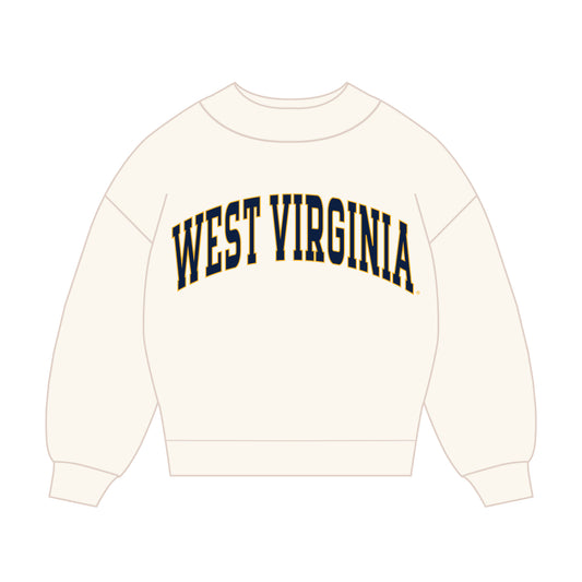 The Madi Classic Mockneck West Virginia Applique | Bone