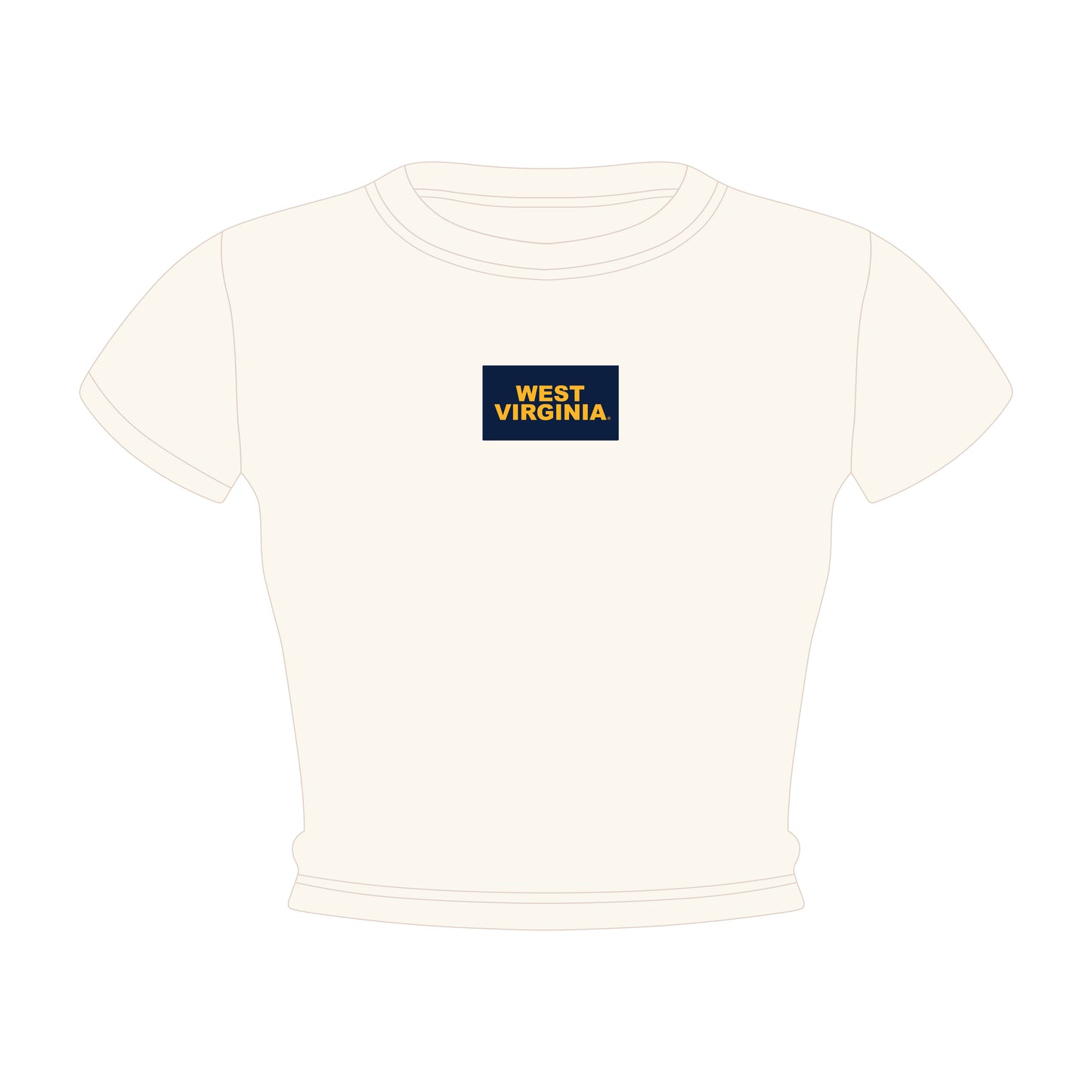 The Raegan Ribbed Baby Tee West Virginia Woven Label | Bone