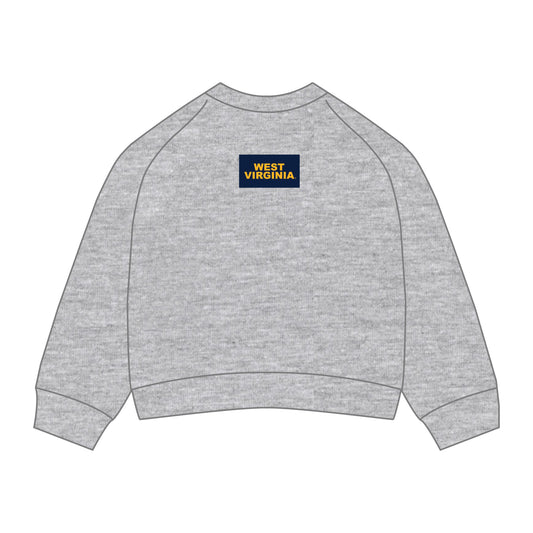 The Ava Airy Crewneck West Virginia Woven Label | Youth Heather Grey