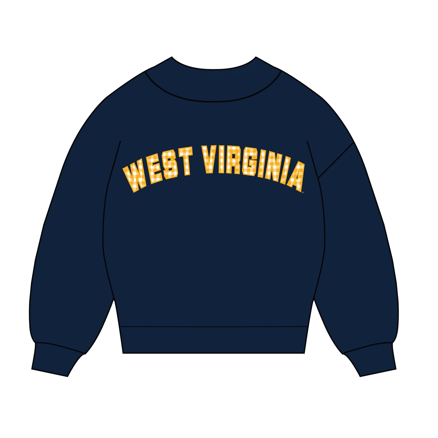 The Mallory Gingham Mockneck West Virginia | Navy