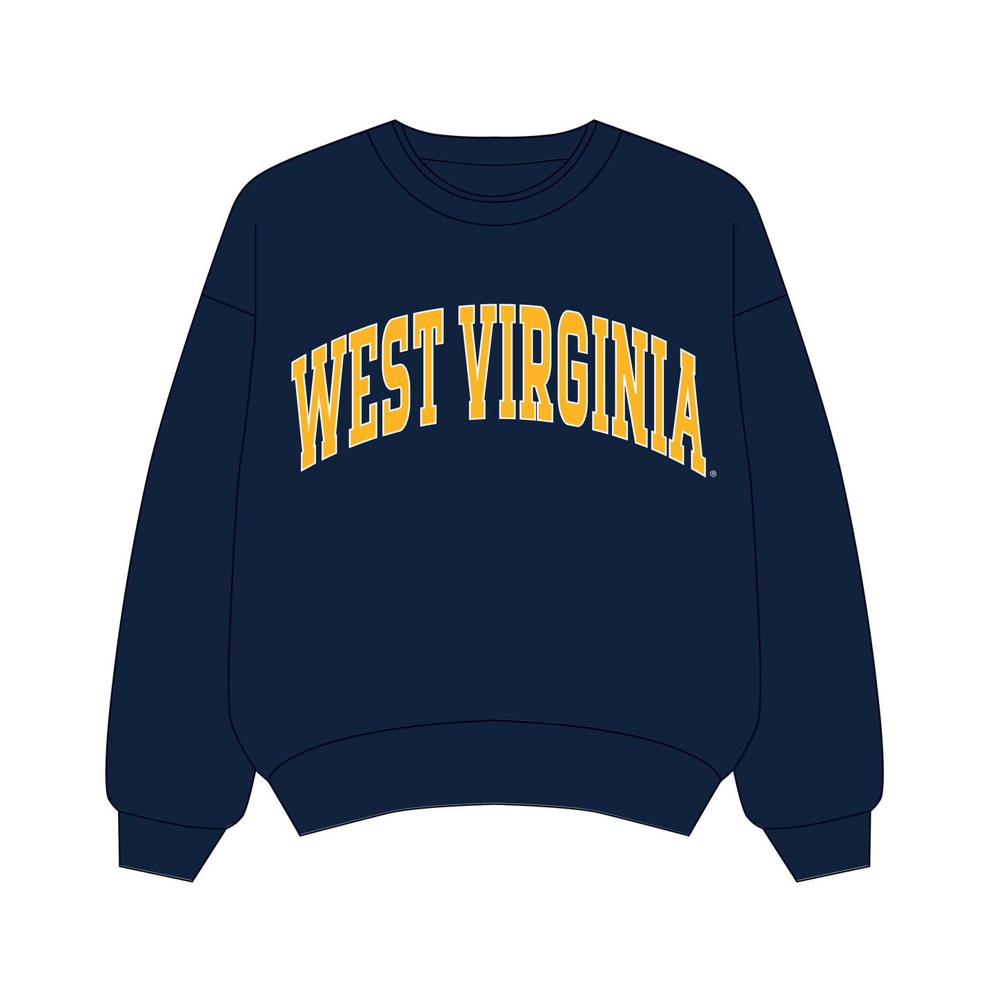 The Olivia Oversized Crewneck West Virginia | Navy