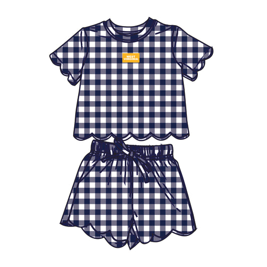 The Sue Scalloped Set West Virginia | Youth Navy