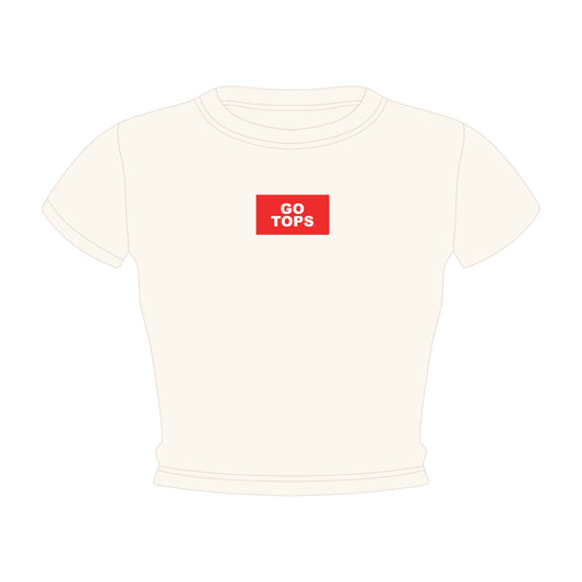 The Raegan Ribbed Baby Tee Go Tops Woven Label | Bone