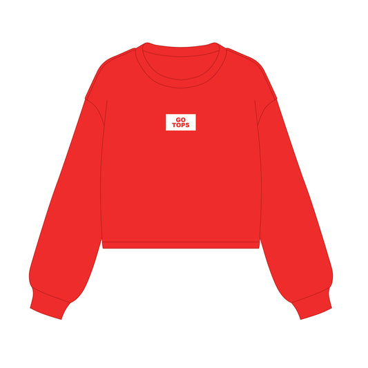 The Becca Boxy Crewneck Go Tops Woven Label | Youth Bright Red