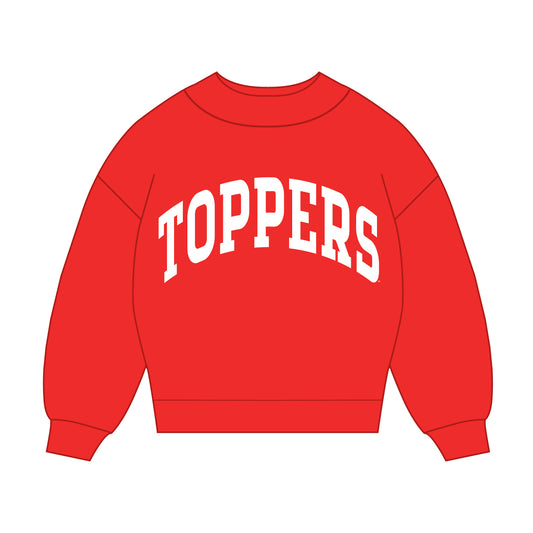 The Madi Classic Mockneck Toppers Applique | Bright Red
