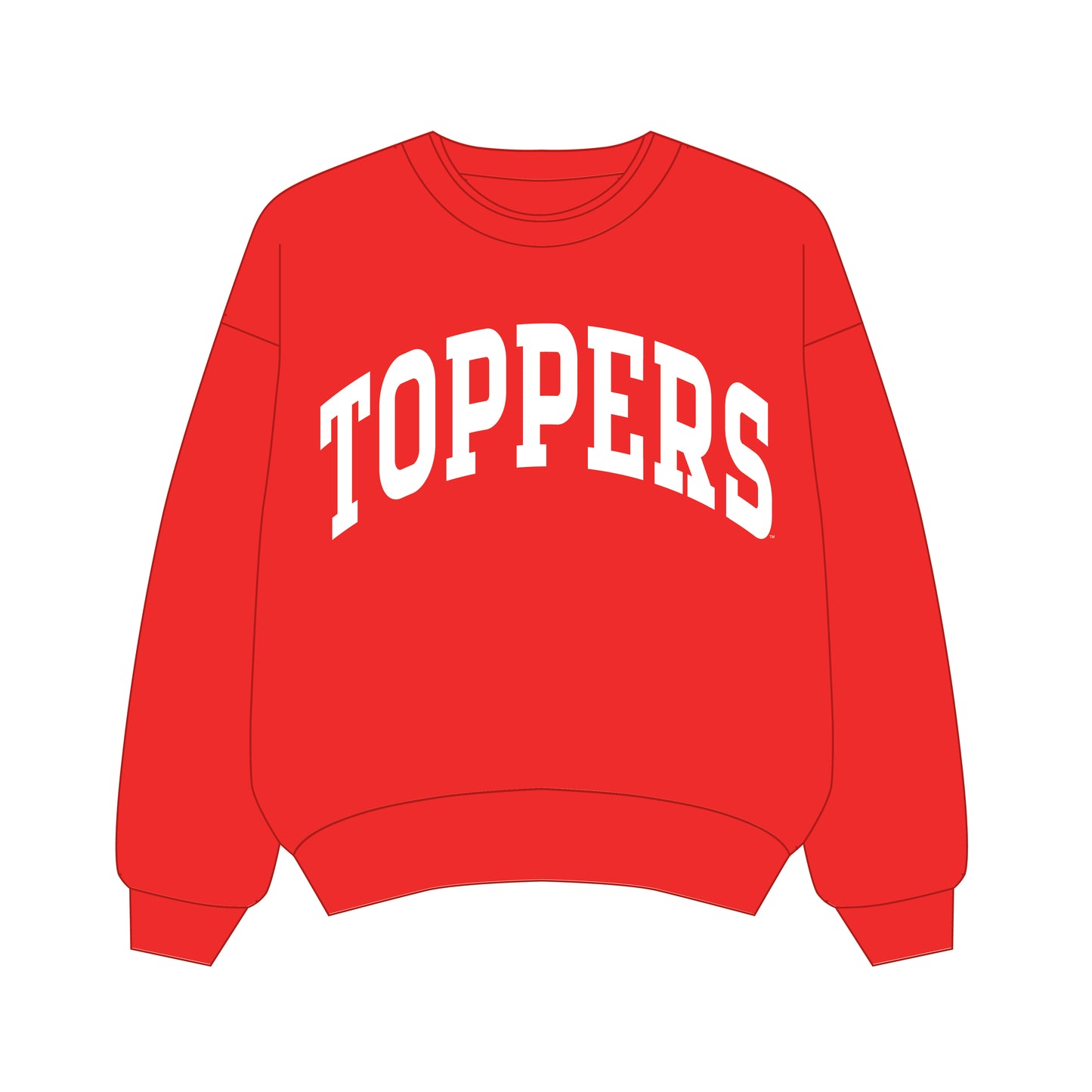The Olivia Oversized Crewneck Toppers | Bright Red