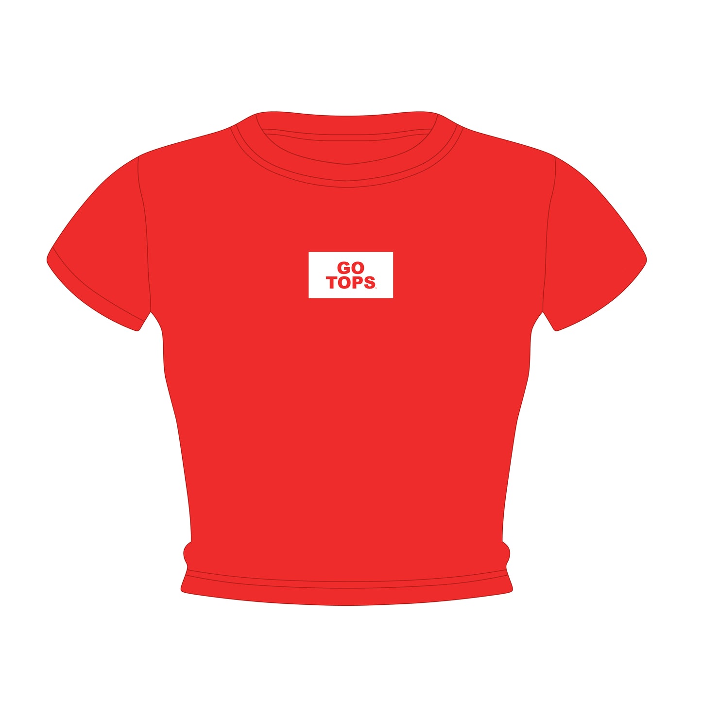 The Raegan Ribbed Baby Tee Go Tops Woven Label | Bright Red