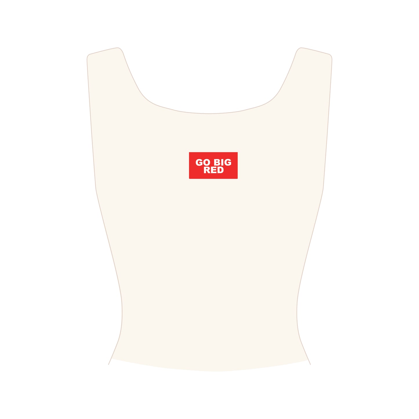 The Alli Ribbed Tank Go Big Red Woven Label | Bone