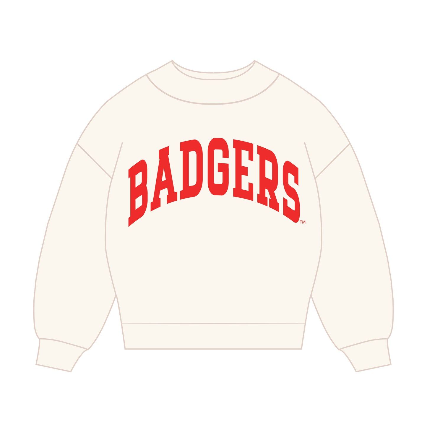 The Madi Classic Mockneck Badgers Applique | Youth Bone