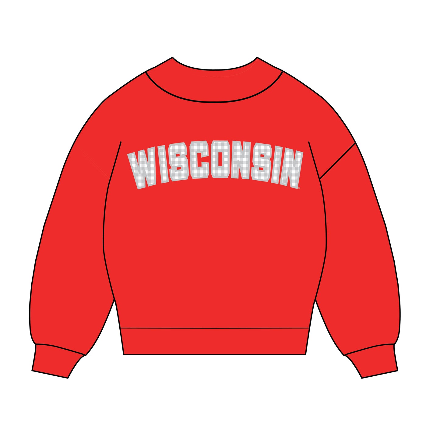 The Mallory Gingham Mockneck Wisconsin | Youth Bright Red
