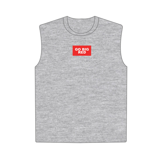The Anna Active Tank Go Big Red Woven Label | Heather Grey