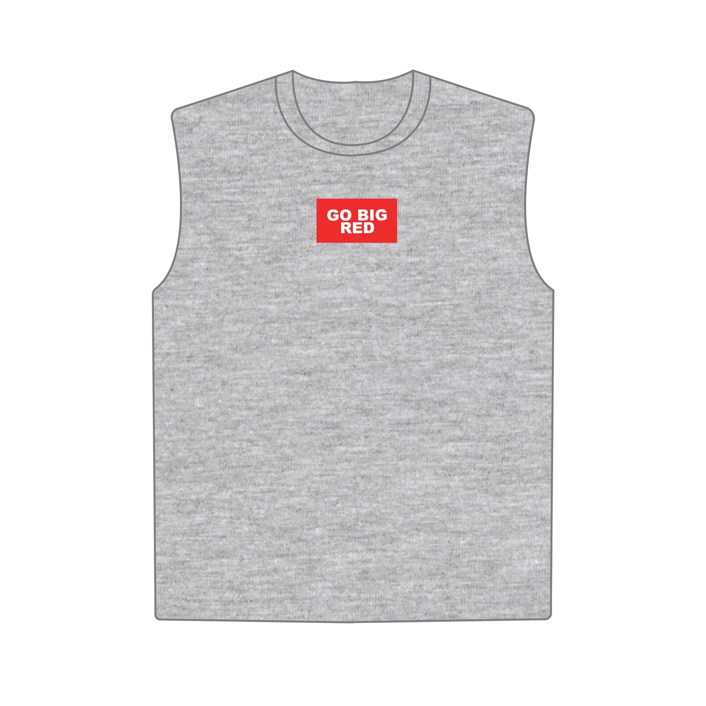 The Anna Active Tank Go Big Red Woven Label | Youth Heather Grey
