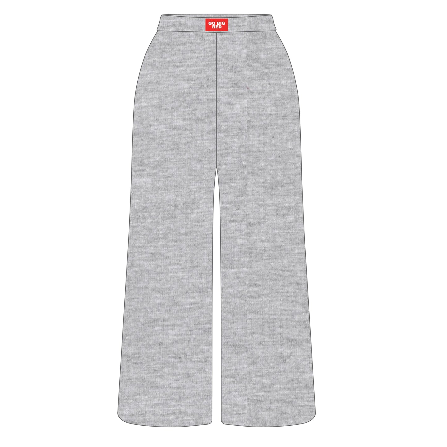 The Ava Airy Pants Go Big Red Woven Label | Heather Grey