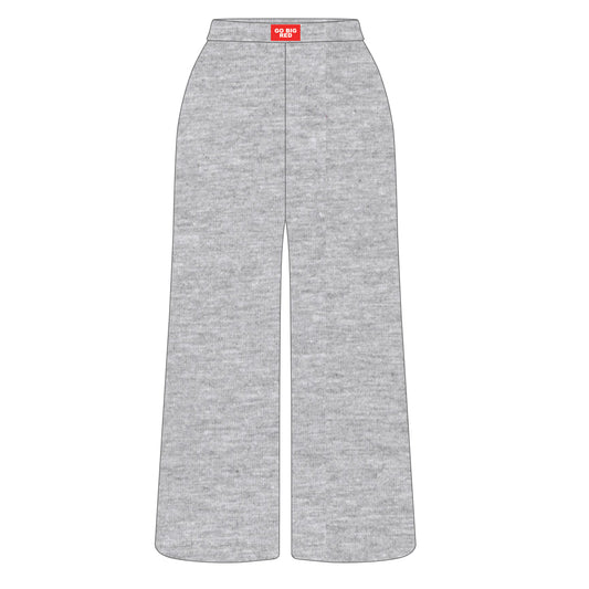 The Ava Airy Pants Go Big Red Woven Label | Heather Grey