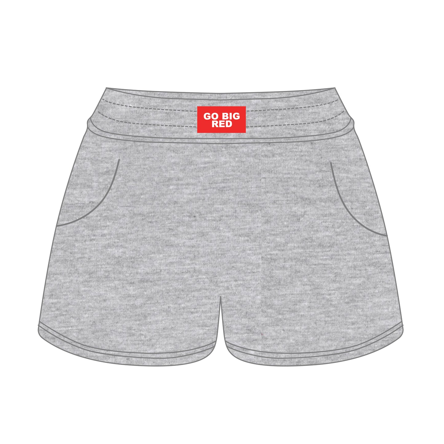 The Ava Airy Shorts Go Big Red Woven Label | Heather Grey